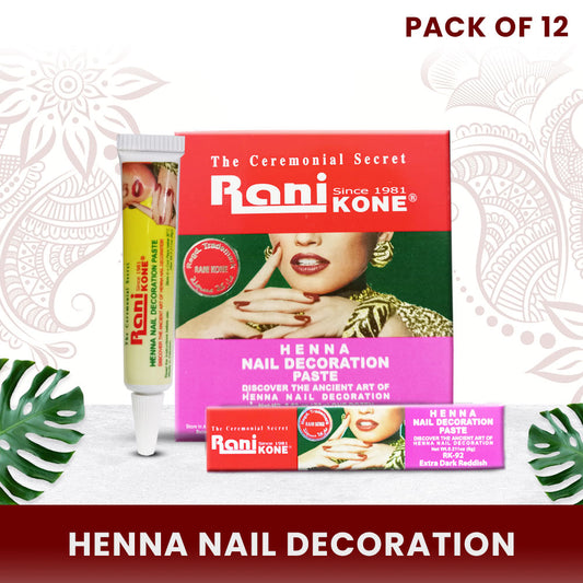 Rani Kone Henna Nail Decoration Paste Extra Dark Reddish 6gram [12pcs] RK-92