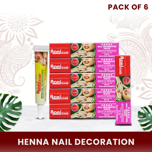 Rani Kone Henna Nail Decoration Paste Extra Dark Reddish 6gram [6pcs] RK-92