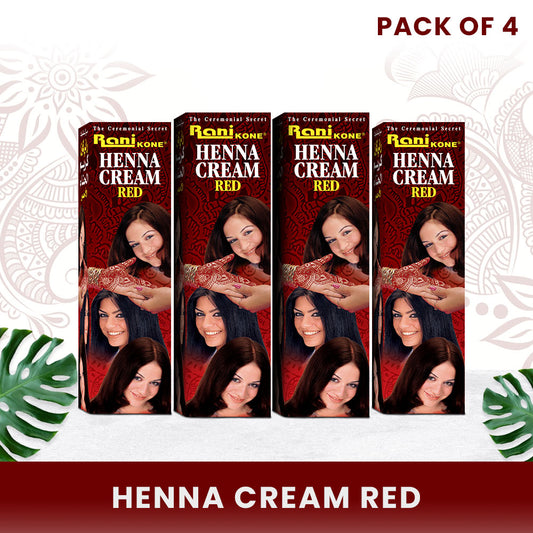 Rani Kone Henna Cream Red 50gram Tube Pack [4pcs] RK-73